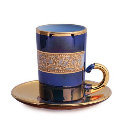 Arabic Tea Set Of 6 - Blue Elegance