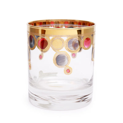 Juice Glass Set Of 6 - Ring Color Gold