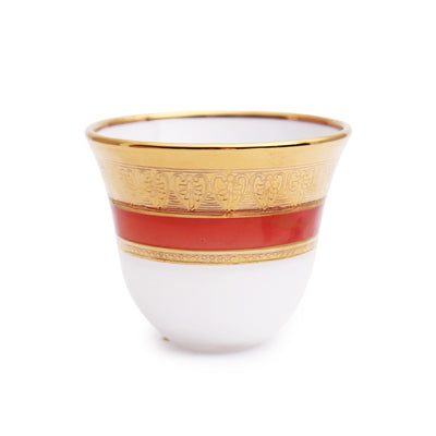 Arabic Coffee Set Of 6 - Eleganza Red Gold