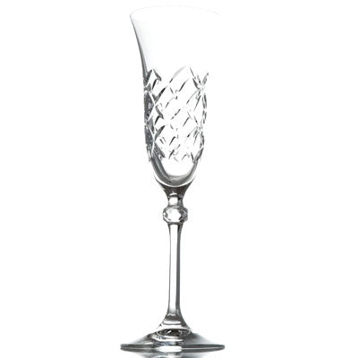 "Brigitta Pompadou" Crystal Flute Glass - Set Of 6