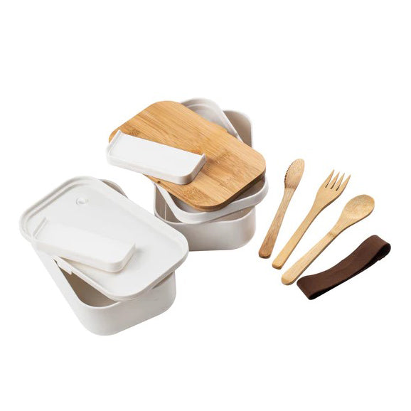 TEMPA BENTO DOUBLE WHITE LUNCH BOX — PORTSTORES