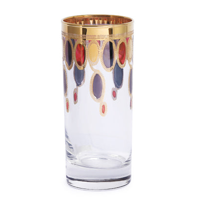 Water Glass Set Of 6 - Ring Color Gold