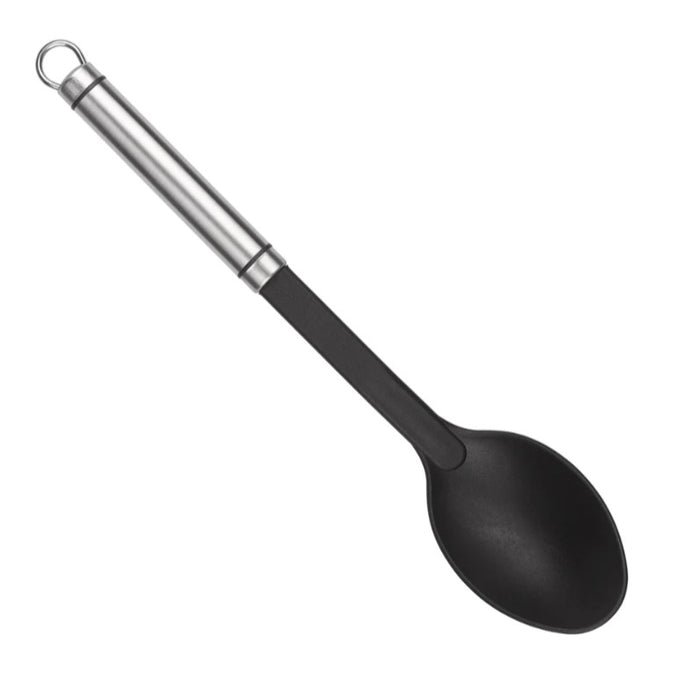 SOLID SPOON WITH STAINLESS STEEL HANDLE