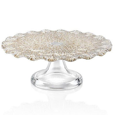 "Special" Footed Cakestand Scalloped 33cm - Golden