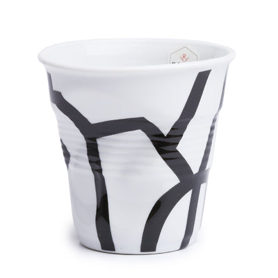 Crumple Cappuccino Cup (180ml) - White/Black