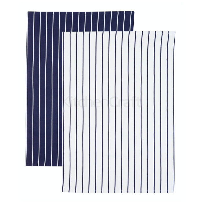 Tea Towel Set Of 2 Blue Stripe