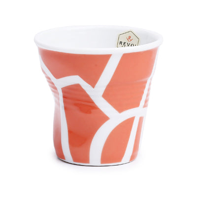 Crumple Espresso Cup (80ml) - White/Orange