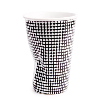 Crumpled Water Cup (250ml) - White Pois Noirs