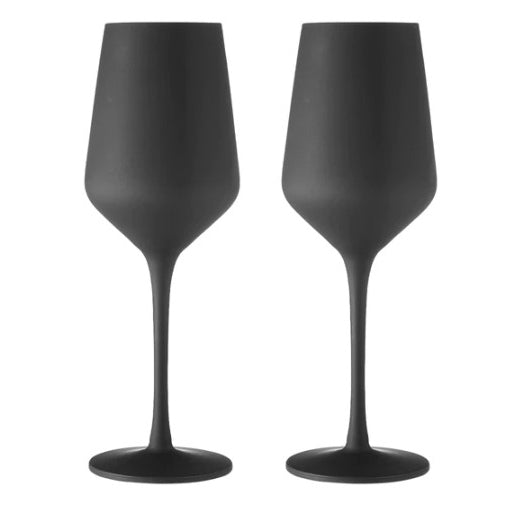 AURORA MATTE BLACK 2PK WINE GLASS
