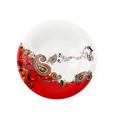 Pasta Plate 22cm, Paisley Red