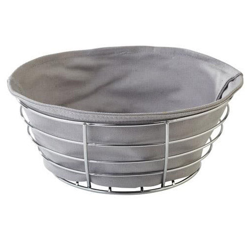 Basket With Cotton In-Liner 23 X 9 Cm, Chrome/Grey
