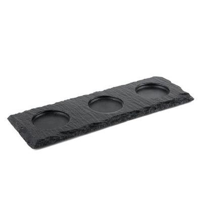Natural Slate Tray W/ 3 Holes, 28 X 10 X 0.4-0.7 Cm