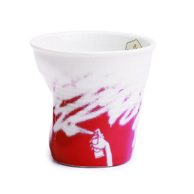 Crumple Espresso Cup (80ml) - White/Red