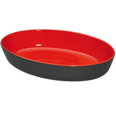 Oval Dish - Black And Red
