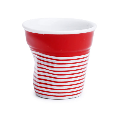 Crumple Espresso Cup (80ml) - White Mariniere Grand Large Rouge