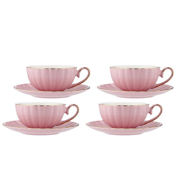 Parisienne Amour Pink Cup & Saucer Set Of 4