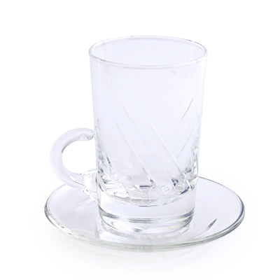 "Contessa" Arabic Tea Set Of 6 - Clear Rim