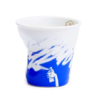 Crumple Espresso Cup (80ml) - White/Blue