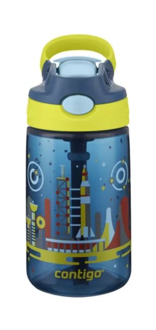 Kids Water Bottle Gizmo Flip 420ml - Blue Nautical Space