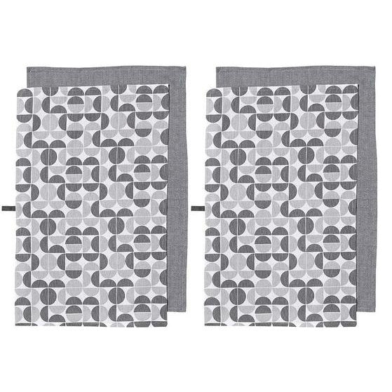 Linear Geometric Grey 2pk Kitchen Towel