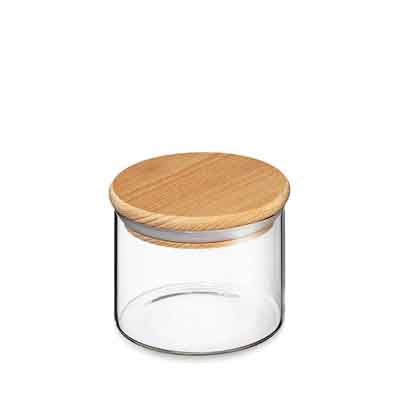 Storage Glass W/ Wooden Lid 350ml