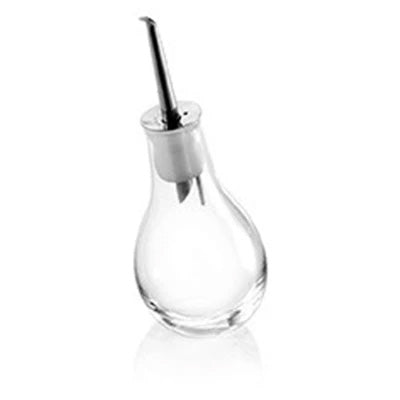 Lamp Oil Bottle ,17.5cm 55cl Clear With Steel Lid