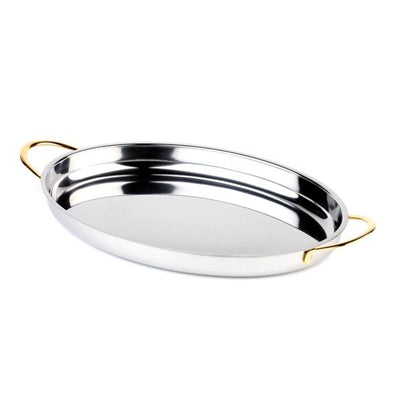 Serving Pan W/ Gold Plated Handle 27 X 19.5 Cm
