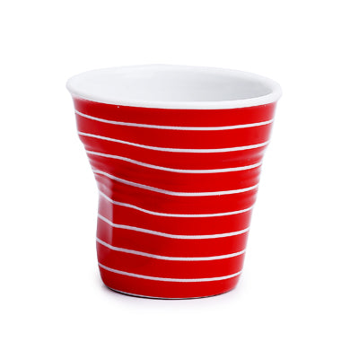 Crumple Espresso Cup (80ml) - White Mariniere Large Rouge