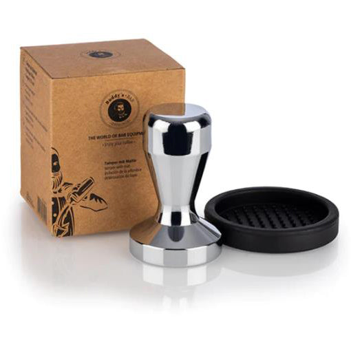 Tamper With Mat - Stainless