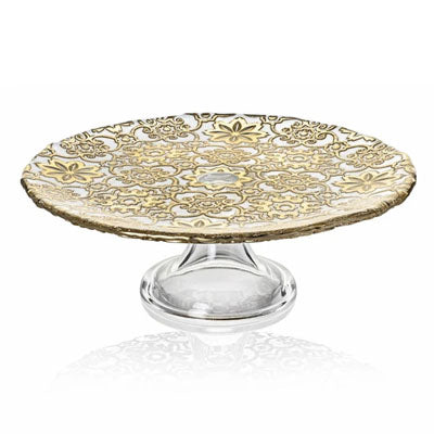 Arabesque Footed Cake Plate - 26cm - Gold