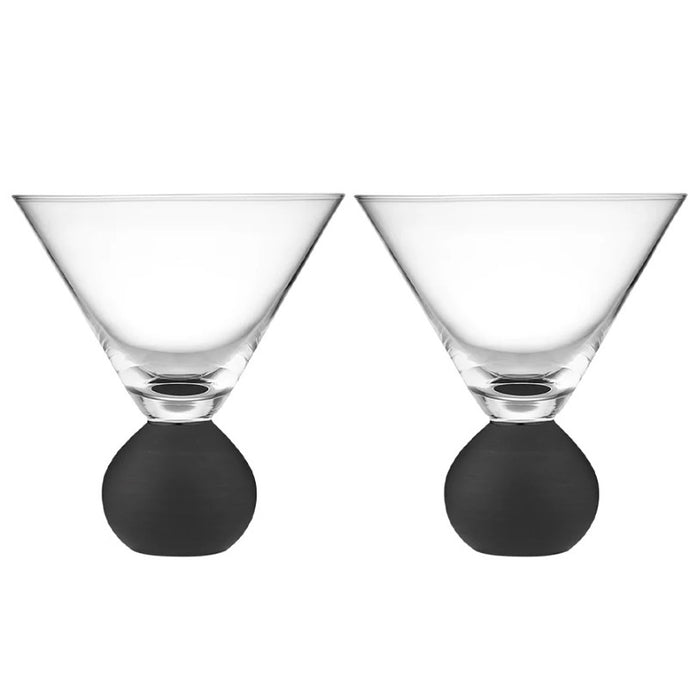 Astrid Matte Black 2pk Martini Glass
