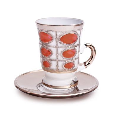 Arabic Tea Set Of 6 - Atlantis Red Platinum