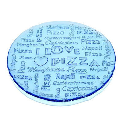 I Love Pizza Plate, 32.5cm Blue