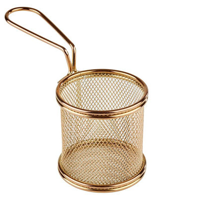 Fry Basket 8 X 7.5 Cm / 9.5 Cm Handle - Gold Look