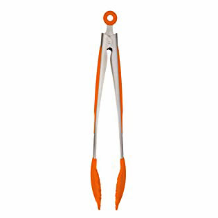 Tong, Silicone With S/S Arms 30cm - Orange