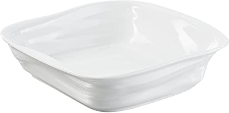 Crumple Square Dish - White