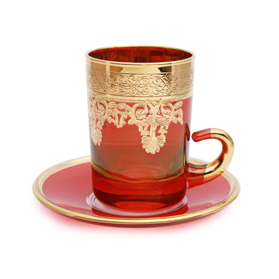 Tea Set Of 6 7.5cm - Ruby