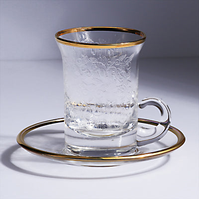 Arabic Tea Set Of 6 - Verdi Liscio Gold