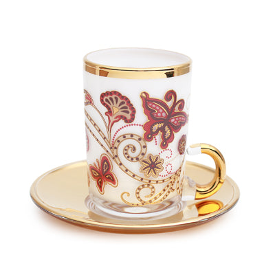 Arabic Tea Set Of - Papillon Red Medium
