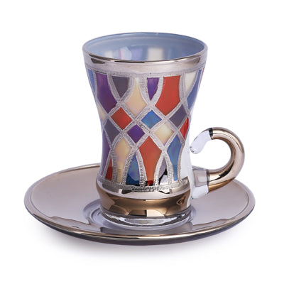 Arabic Tea Set Of 6 - Mosaico Color Platinum