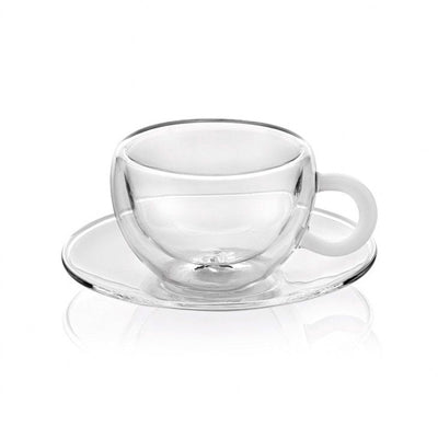 Colors - Break Set 2 Espresso Cup With Saucer, 7cl Clear