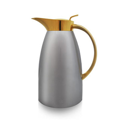 Arabic Vacuum Jug Gusto - Chrome With Gold Top - 1.0ltr