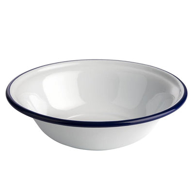 Bowl 'Enamelware' 16.5 X 4.5cm - White/Blue