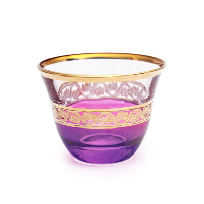 Arabic Coffee Set Of 6 - Purple Elegance