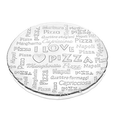 I Love Pizza Plate, 35cm Clear