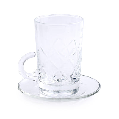 "Brigitta Pompadou" Arabic Tea Set Of 6 - Clear Rim