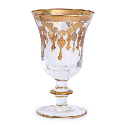 Goblet Glass Set Of 6 - Collar Gold