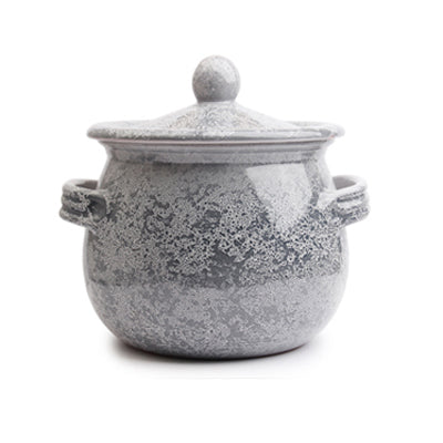 Etruscan Pot With Lid 18cm - Grey