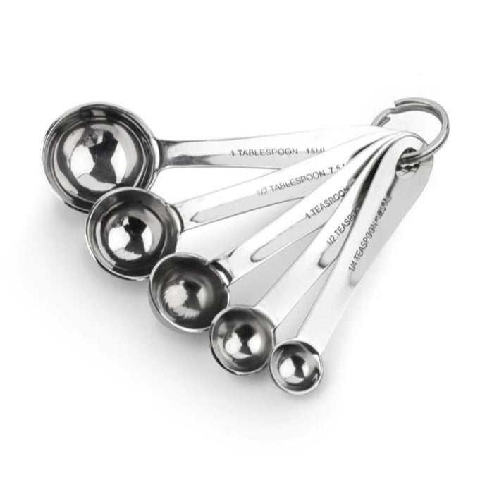 MEASURING SPOONS, SET OF 5-PCS - STAINLESS STEEL